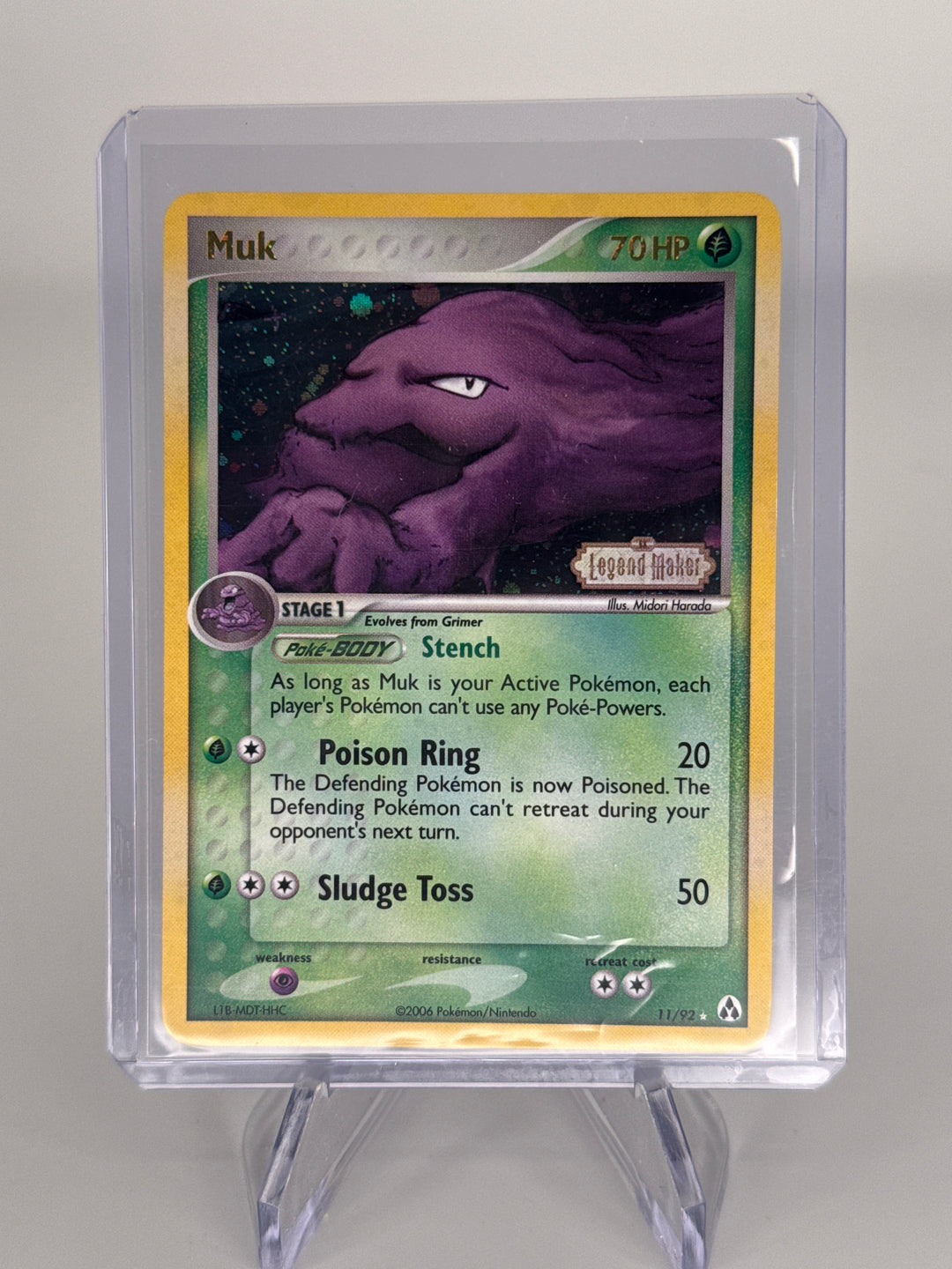 Pokemon TCG 2006 Muk Legend Maker Stamped Reverse Holo, 11/92