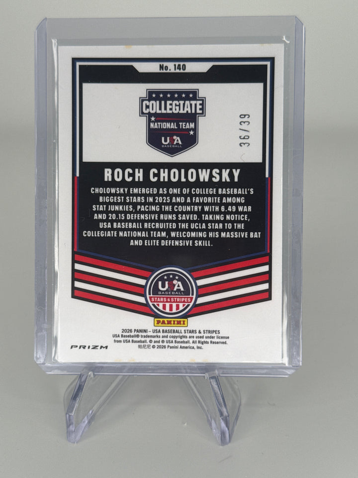 Roch Cholowsky 2026 Panini USA Stars & Stripes Black Velocity, 36/39