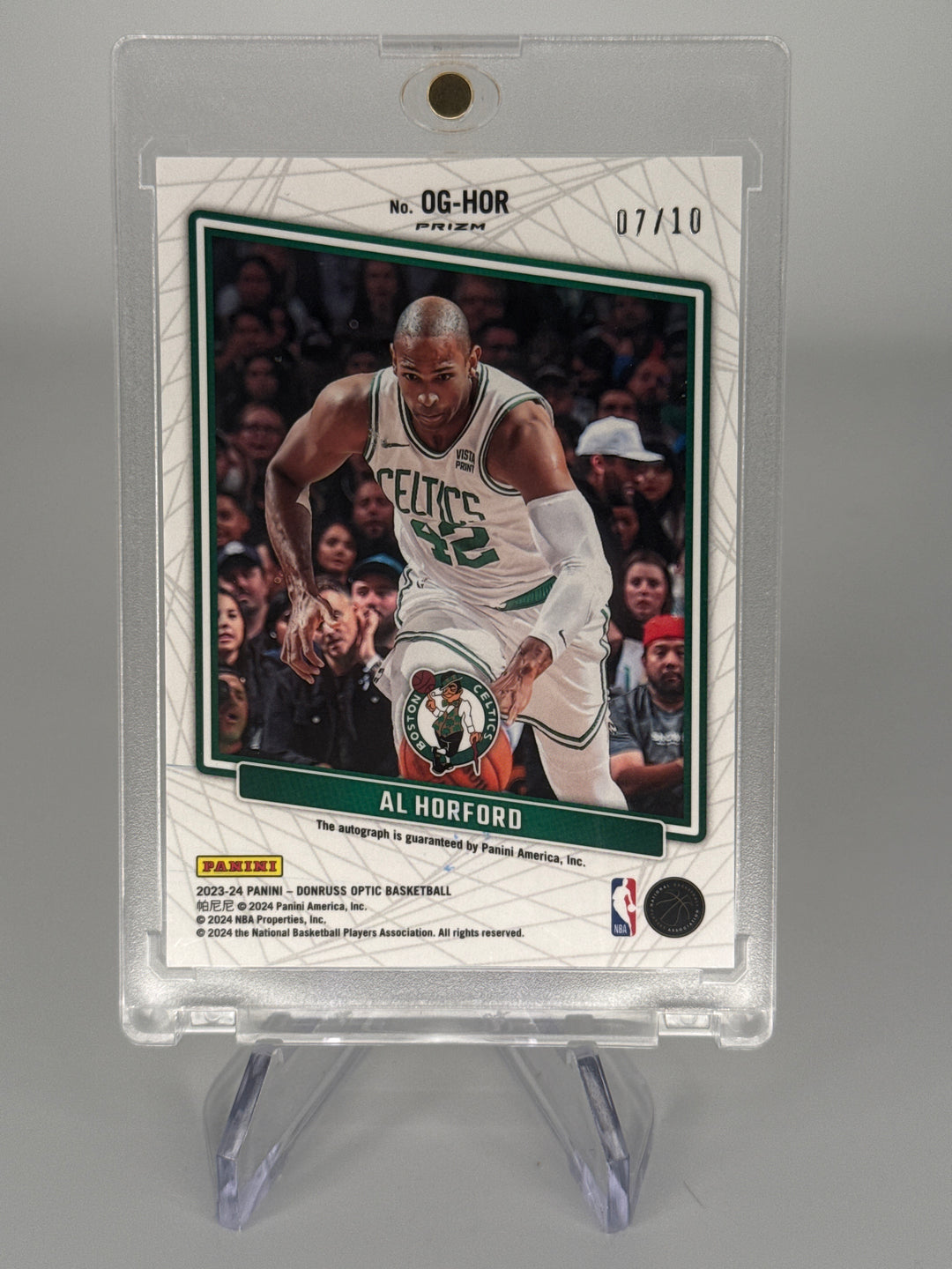 Al Horford 2024 Panini Donruss Optic Opti-Graphs Gold Auto, 07/10