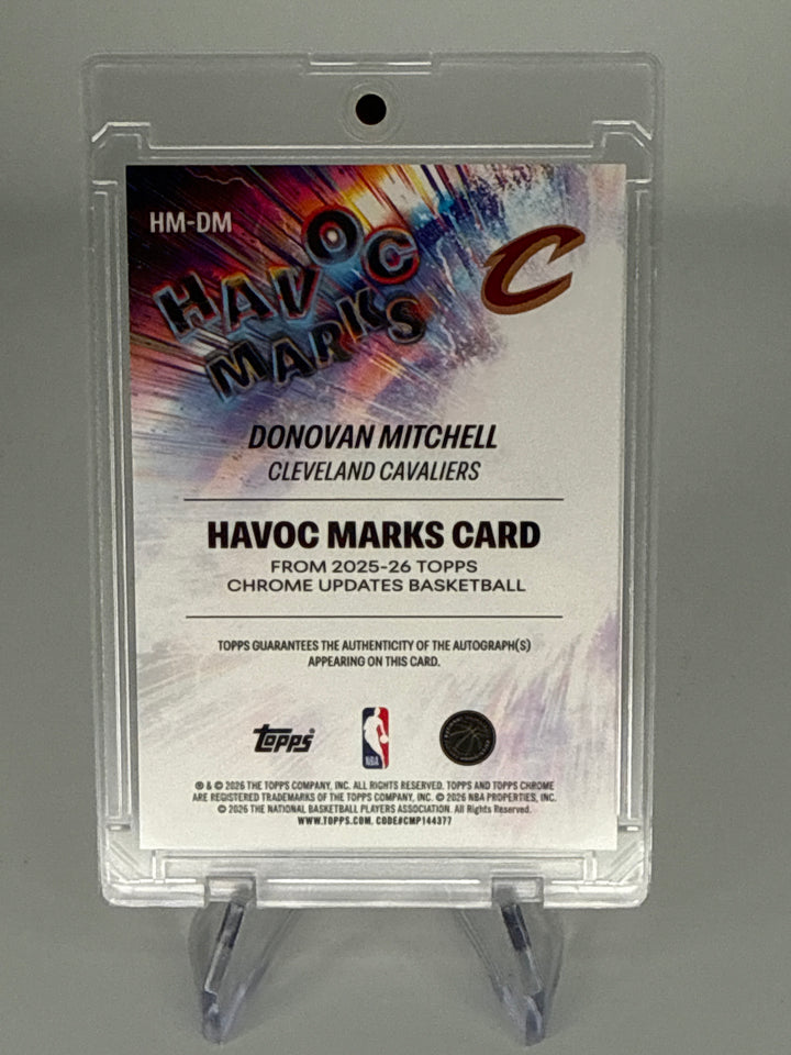 Donovan Mitchell 2026 Topps Chrome Havoc Marks Orange Refractor Auto, 07/25