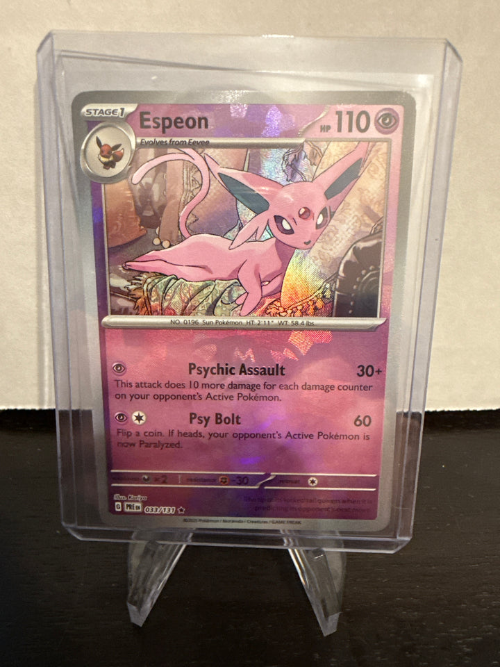 Pokemon TCG 2025 Espeon Prismatic Evolutions Master Ball Reverse Holo, 033/131