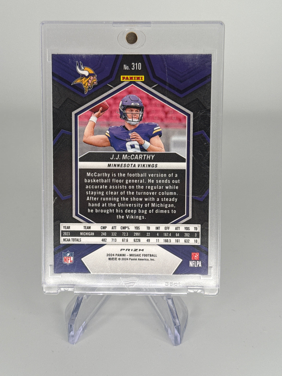 JJ McCarthy 2024 Panini Mosaic SSP Genesis Rookie