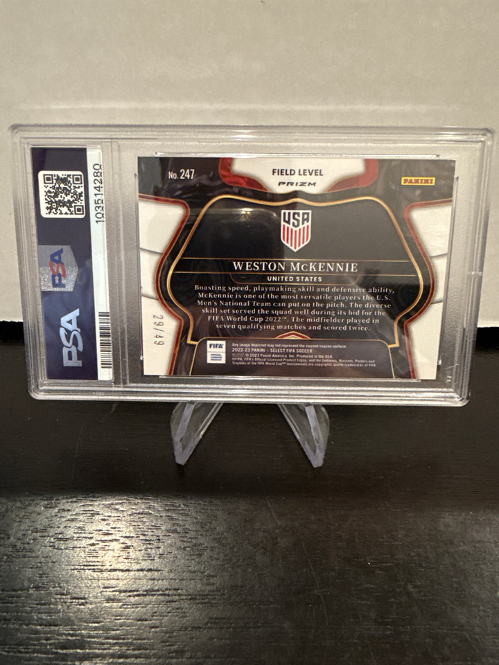Weston McKennie 2022-2023 Panini Select Tie Die, 29/49, PSA 10 Gem Mint