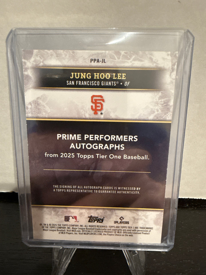Jung Hoo Lee 2025 Topps Tier One Prime Performers Auto, 115/199