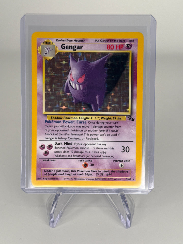 Pokemon TCG 1999 Gengar Fossil Base Set Holo, 5/62