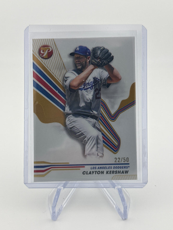 Clayton Kershaw 2024 Topps Pristine Gold Refractor, 22/50