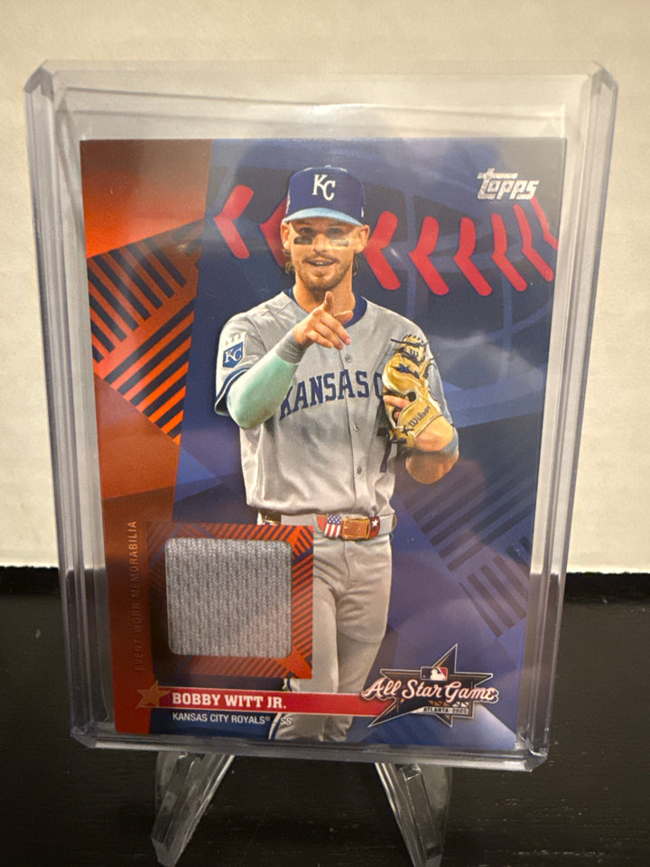 Bobby Witt Jr 2025 Topps Update All-Star Stiches Game Worn Relic Orange, 11/25