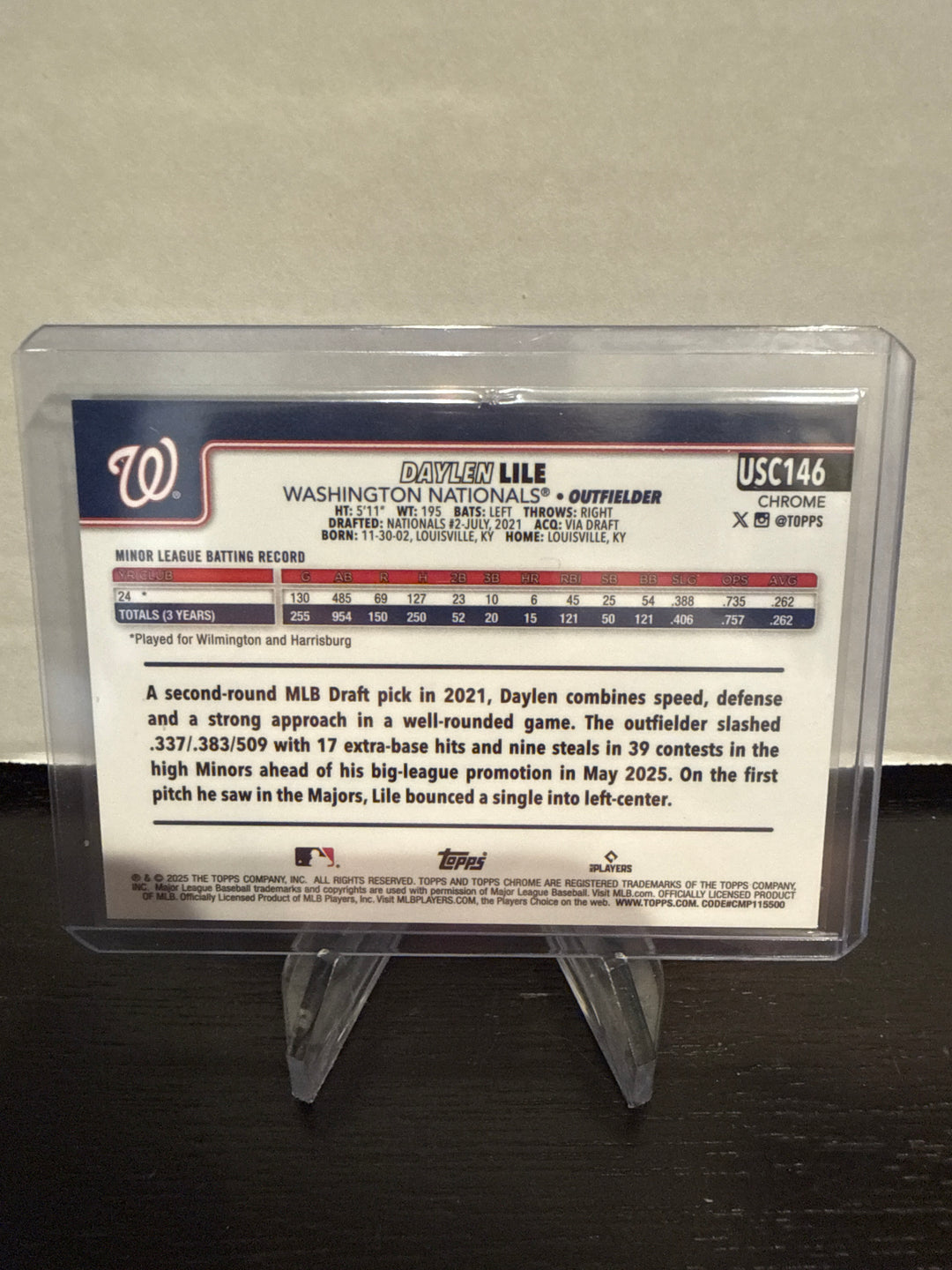 Daylen Lile 2025 Topps Chrome Update Gold Lava Rookie, 38/50