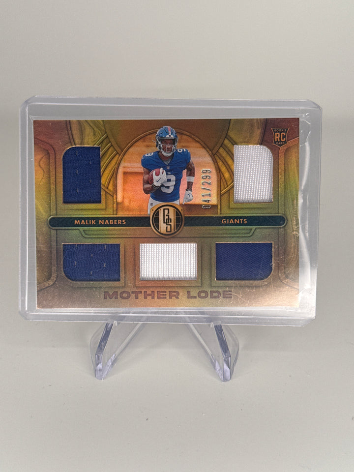 Malik Nabers 2024 Panini Gold Standard Mother Lode Rooke Relic, 041/299