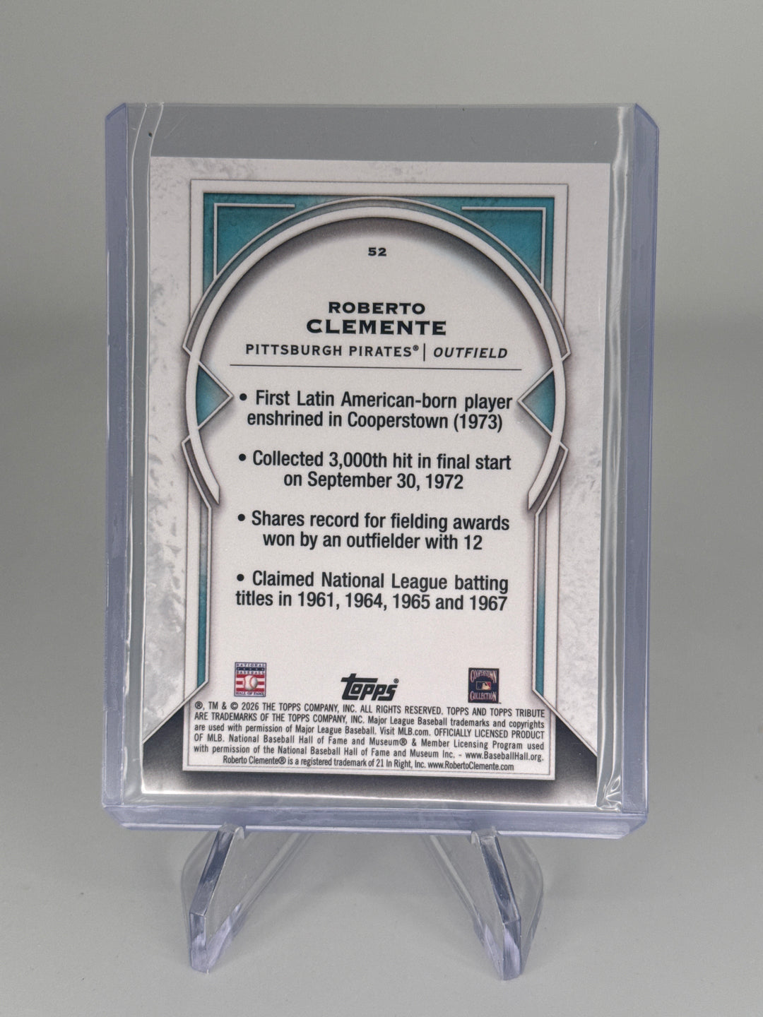 Roberto Clemente 2026 Topps Tribute Orange Refractor, 07/25