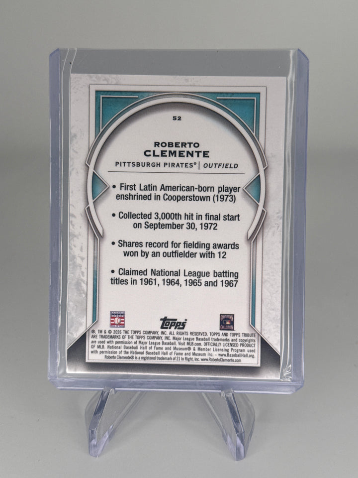 Roberto Clemente 2026 Topps Tribute Orange Refractor, 07/25
