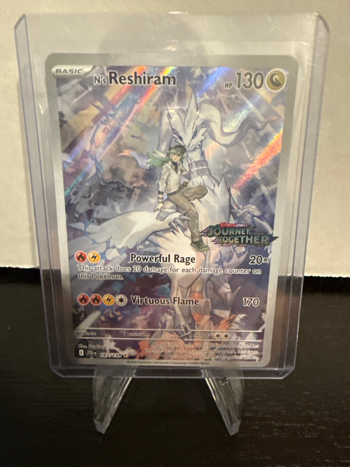 Pokemon TCG 2025 N's Reshiram EX Journey Together Stamped Full Art Illustration Rare, 167/159