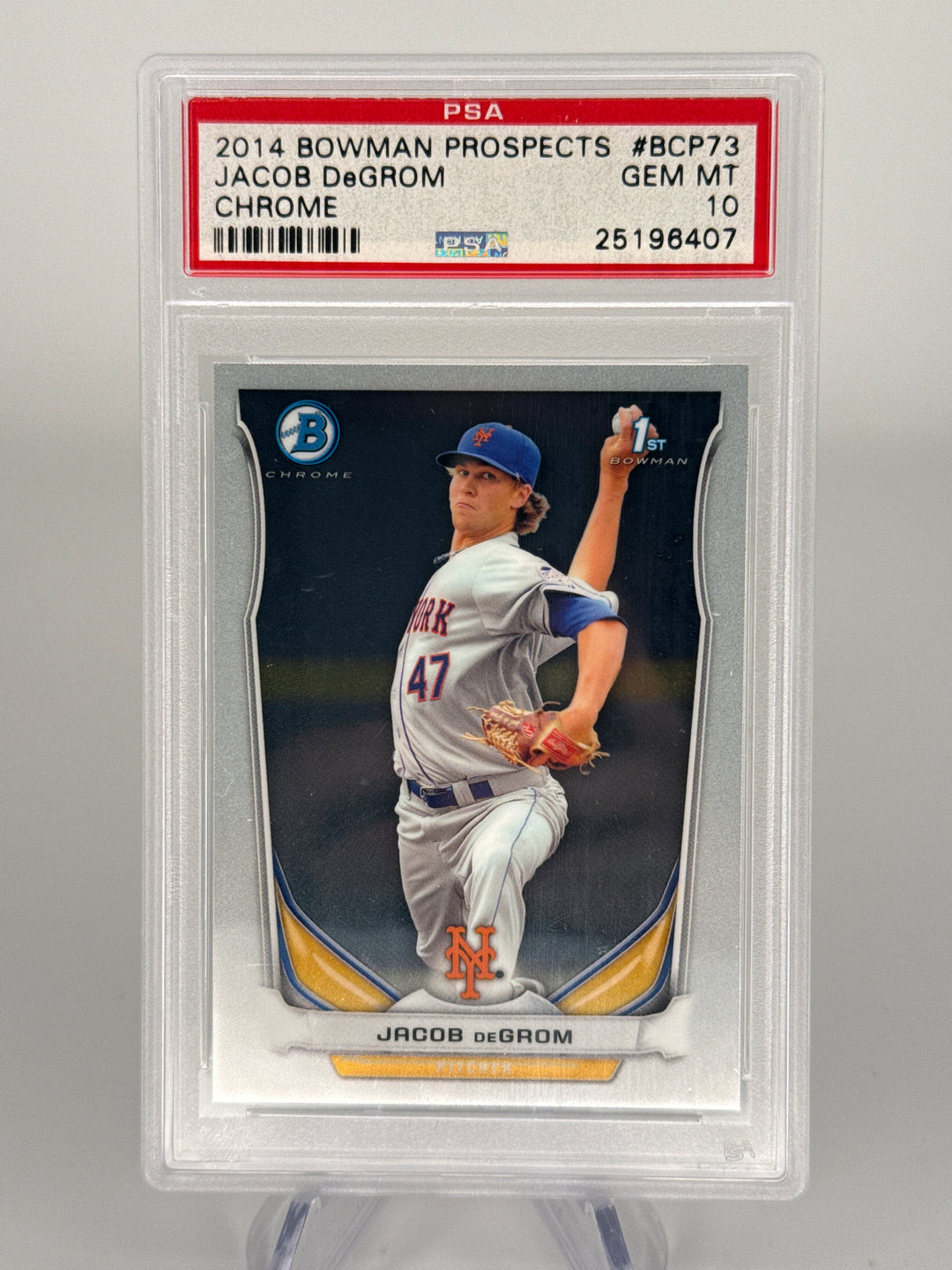 Jacob DeGrom 2014 Bowman Chrome Prospects 1st Bowman, PSA 10 Gem Mint