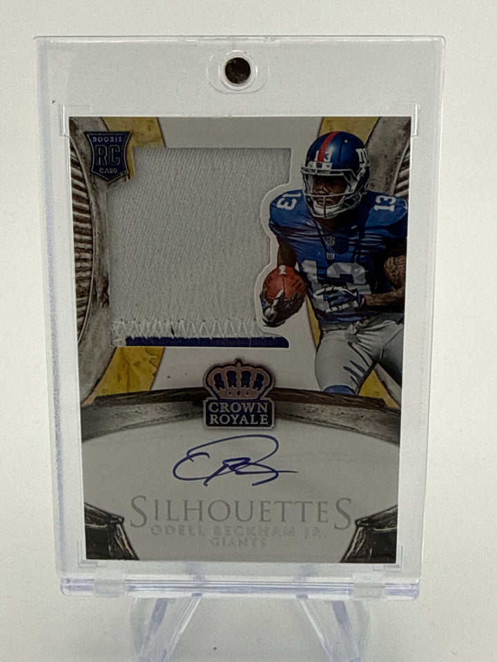 Odell Beckham Jr. 2014 Panini Crown Royale Rookie Silhouettes Patch Auto, 108/299
