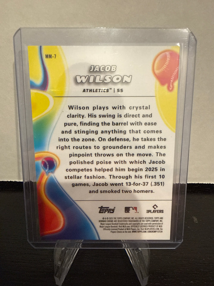Jacob Wilson 2025 Bowman Chrome Melt Mashers Gold Refractor Rookie, 04/50
