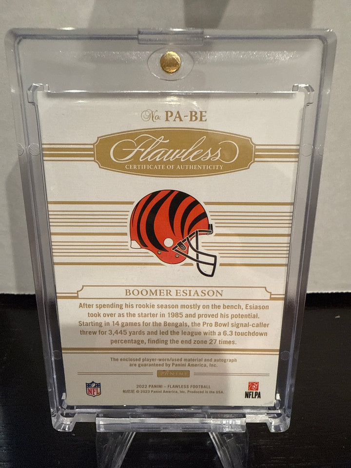 Boomer Esiason 2022 Panini Flawless Patch Auto, 3/6