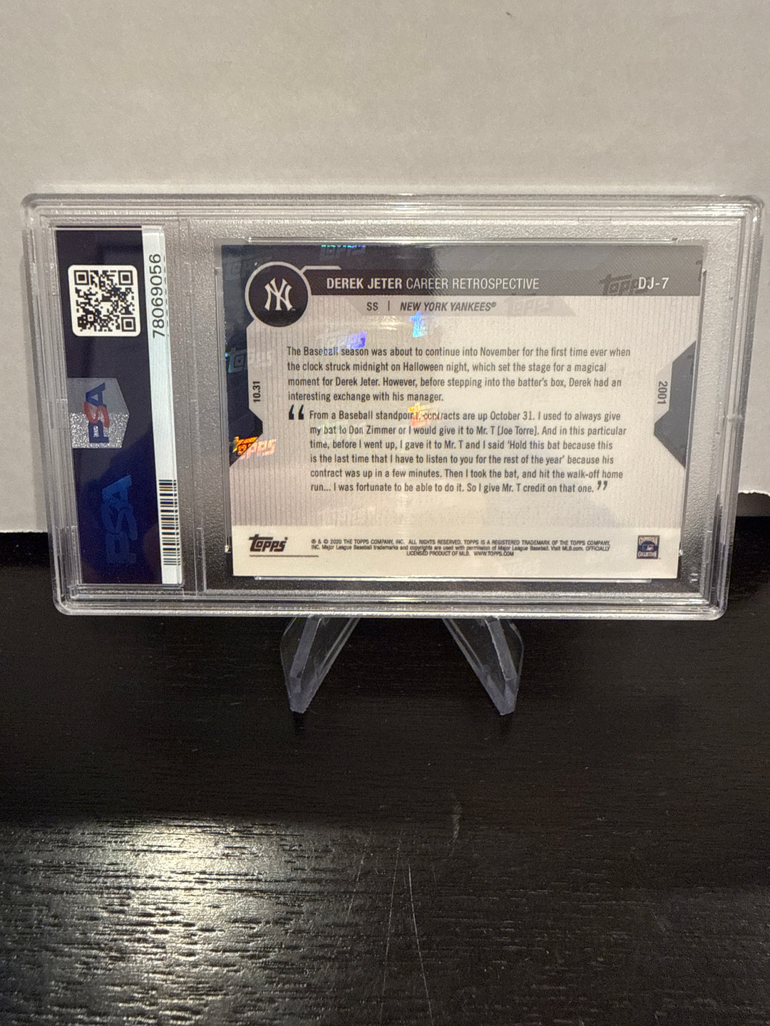 Derek Jeter 2020 Topps Now Career Retrospective, PSA 10 Gem Mint