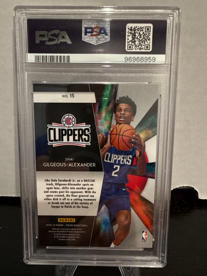 Shai Gilgeous-Alexander 2018 Panini Prizm Freshman Phenoms Rookie, PSA 10 Gem Mint