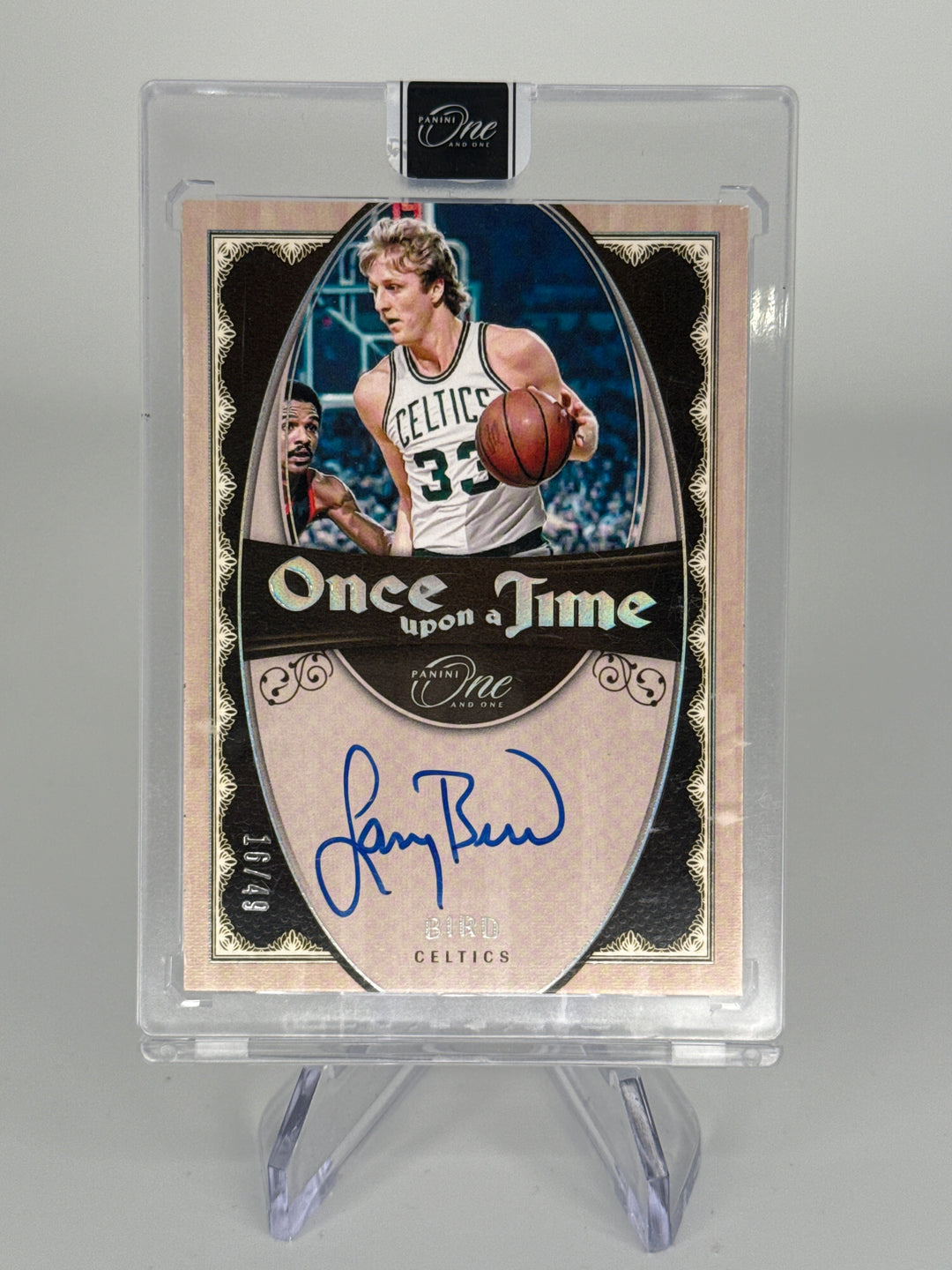 Larry Bird 2023 Panini One & One Once Upon a Time Auto, 16/49