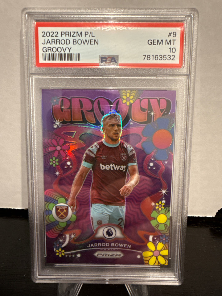 Jarrod Bowen 2022 Panini Prizm Premier League Groovy Case Hit, PSA 10 Gem Mint