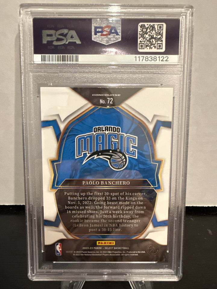 Paolo Banchero 2022 Panini Select Blue Rookie, PSA 10 Gem Mint