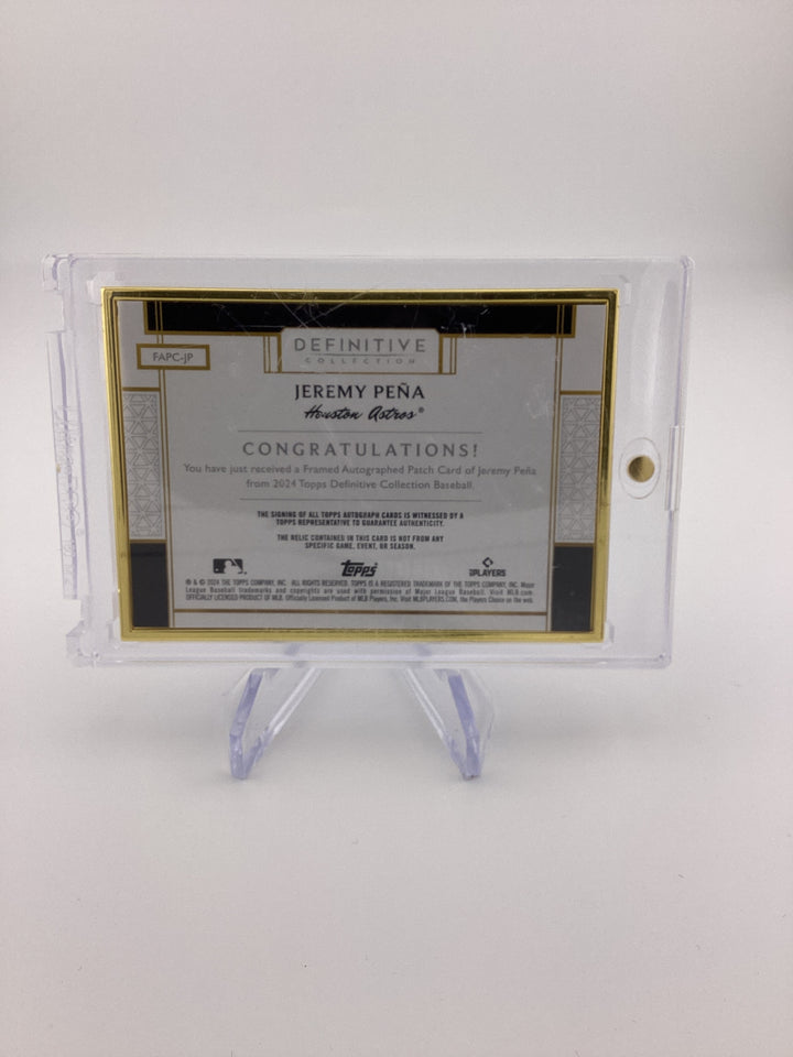 Jeremy Pena 2024 Topps Definitive Collection Gold Frame Auto Relic, 27/30