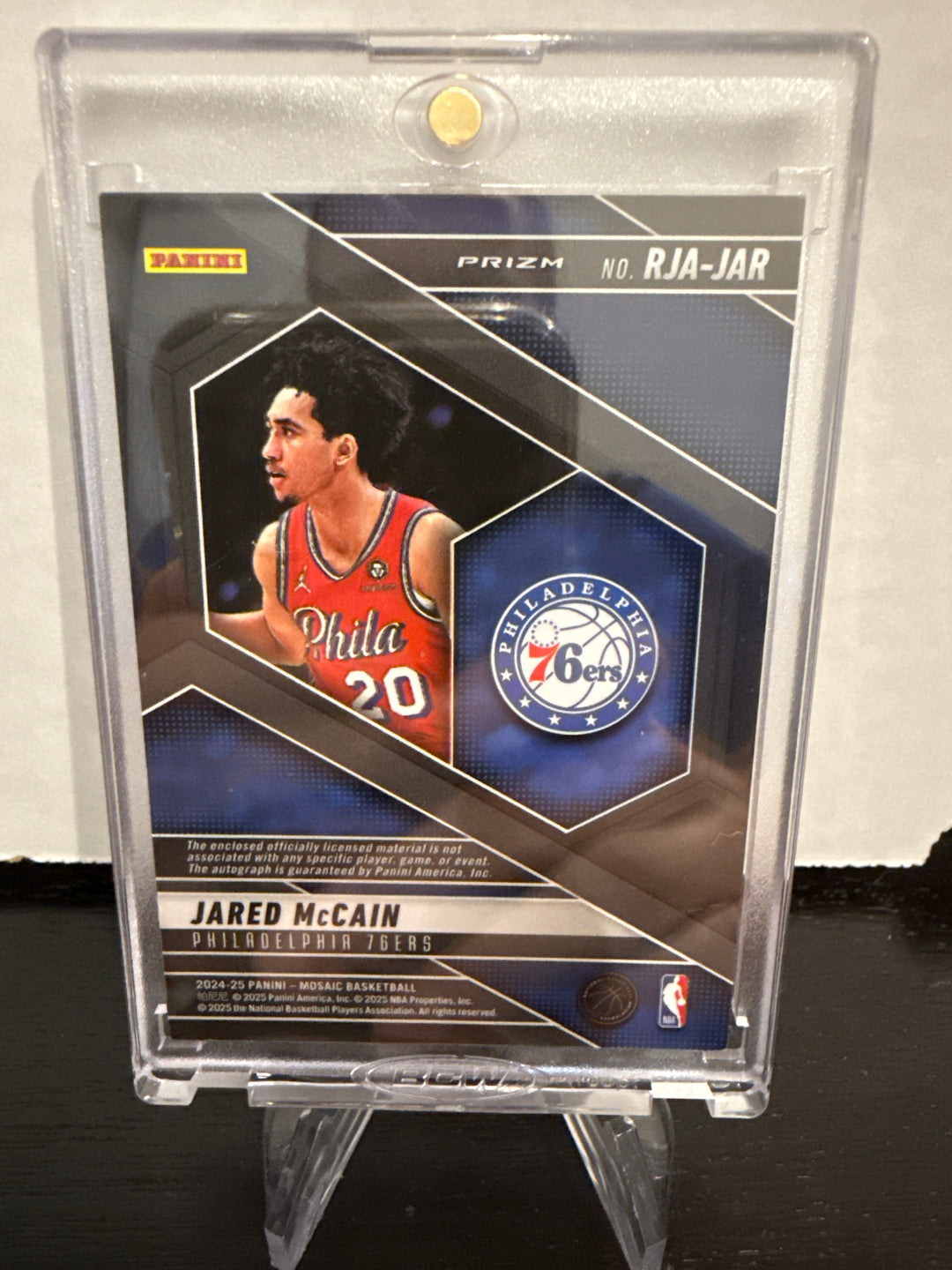 Jared McCain 2024 Panini Mosaic Silver Mosaic Rookie Patch Auto