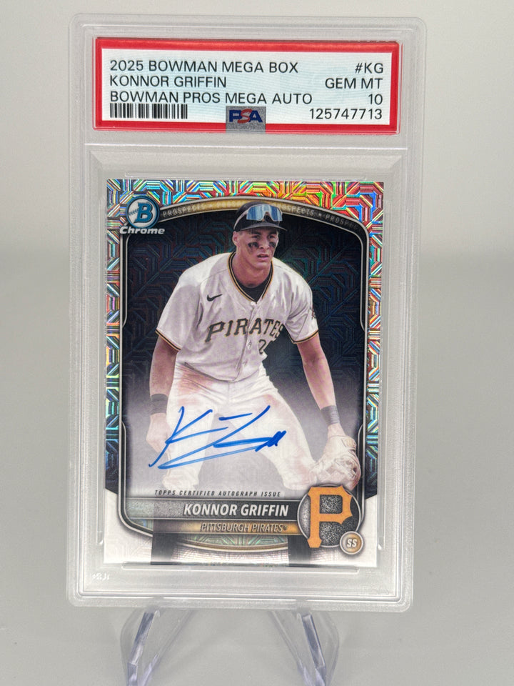 Konnor Griffin 2025 Bowman Chrome Mega Box Prospect Auto, 34/99, PSA 10 Gem Mint