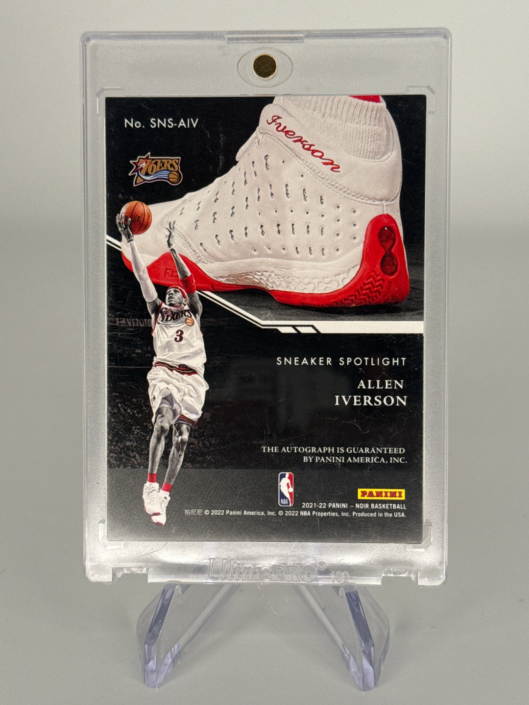 Allen Iverson 2021-2022 Panini Noir Sneaker Spotlight Auto, 51/99