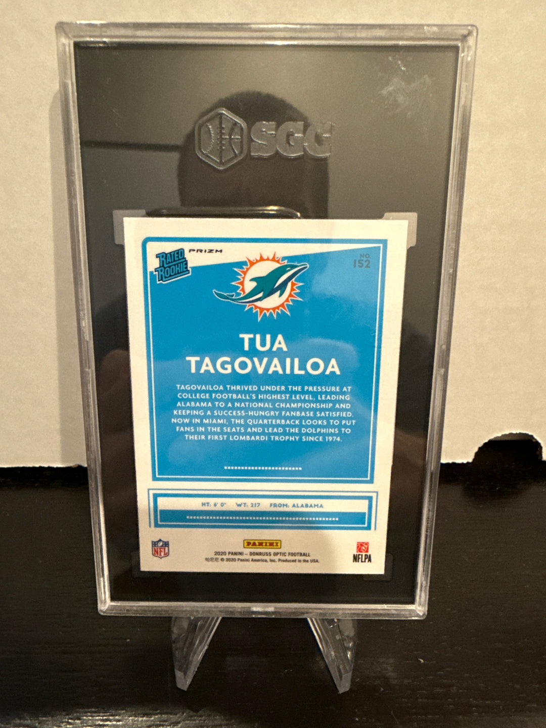 Tua Tagovailoa 2020 Panini Donruss Optic Pink Prizm Rated Rookie Card, SGC 10 Gem Mint