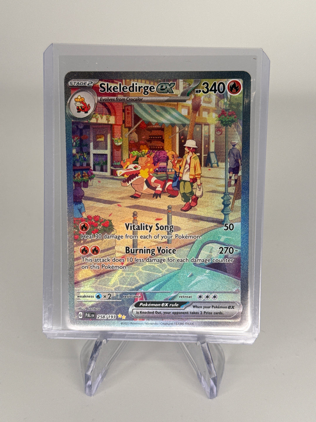 Pokemon TCG 2023 Skeledirge EX Paldea Evolved Full Art Special Illustration Rare, 258/193