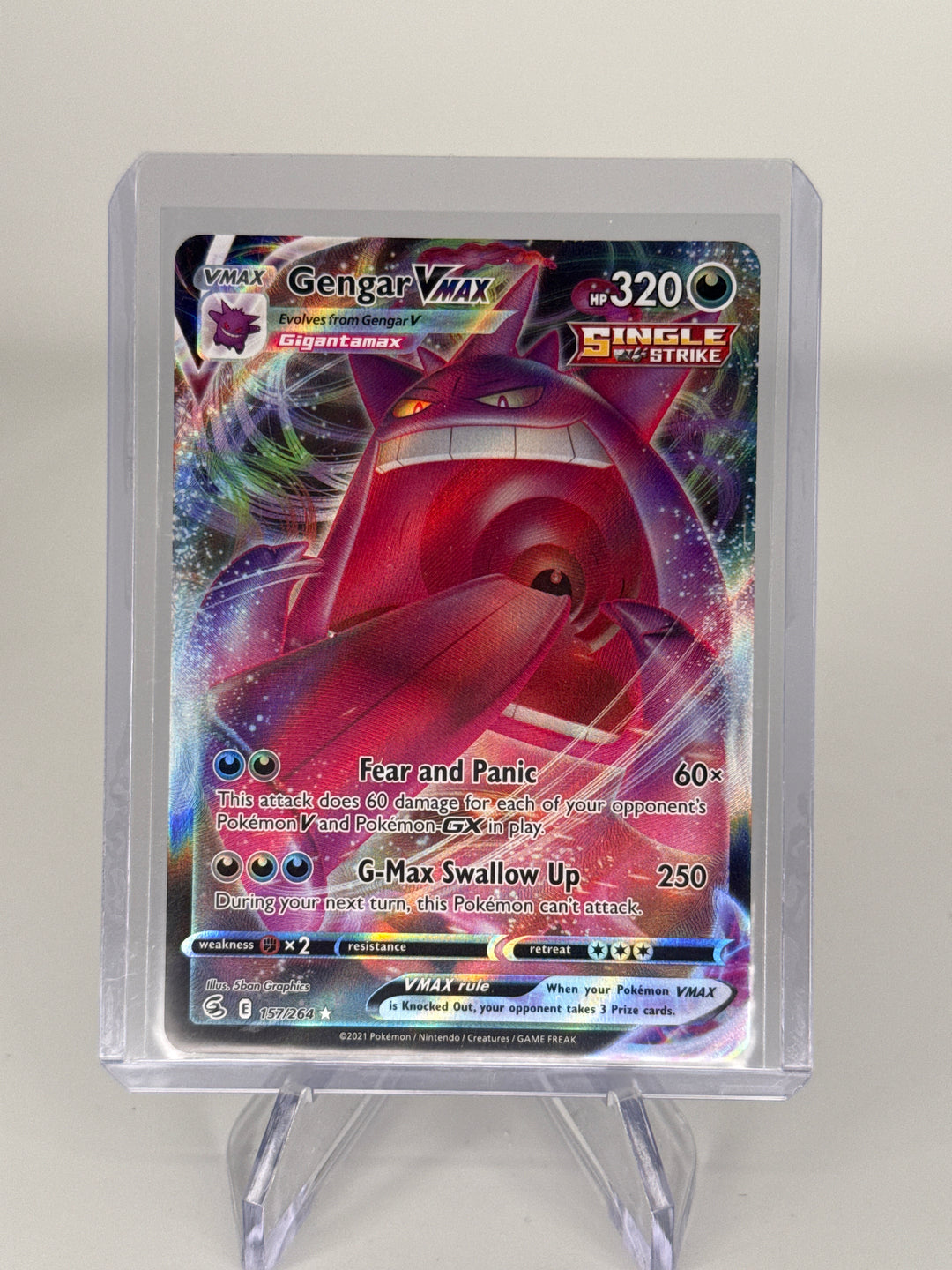 Pokemon TCG 2021 Gengar VMax Fushion Strike Ultra Rare, 157/264