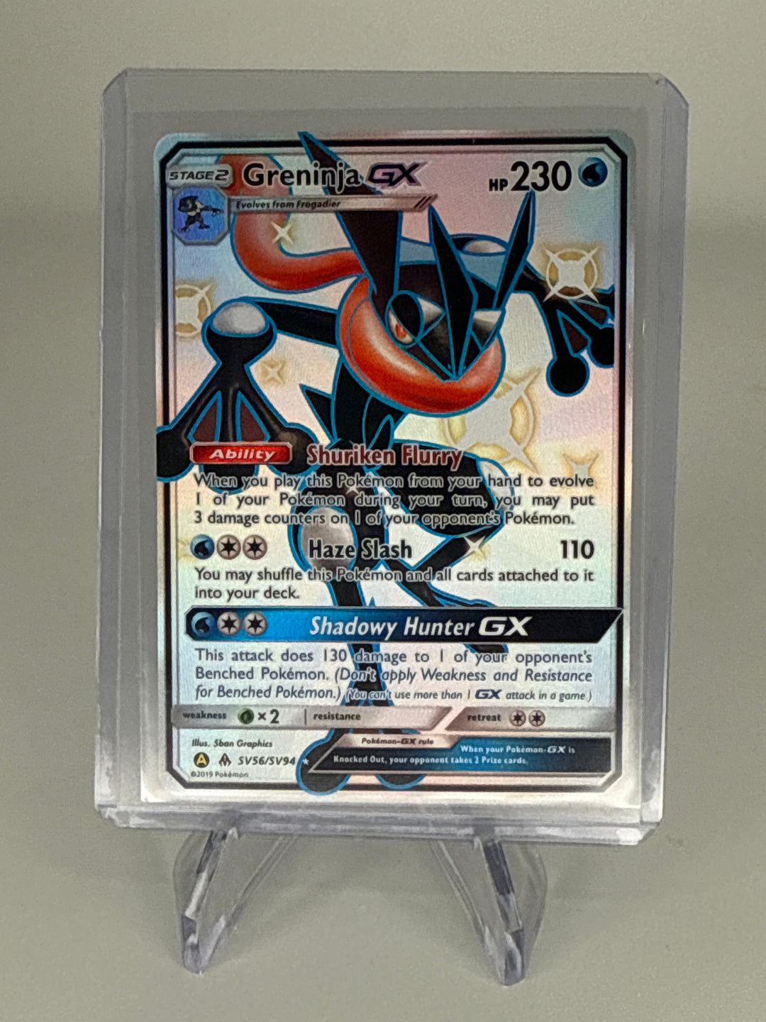Pokemon TCG 2019 Greninja GX Hidden Fates Shiny Vault, SV56/SV94
