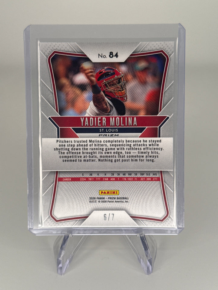 Yadier Molina 2026 Panini Prizm Gold Shimmer Prizm, 6/7