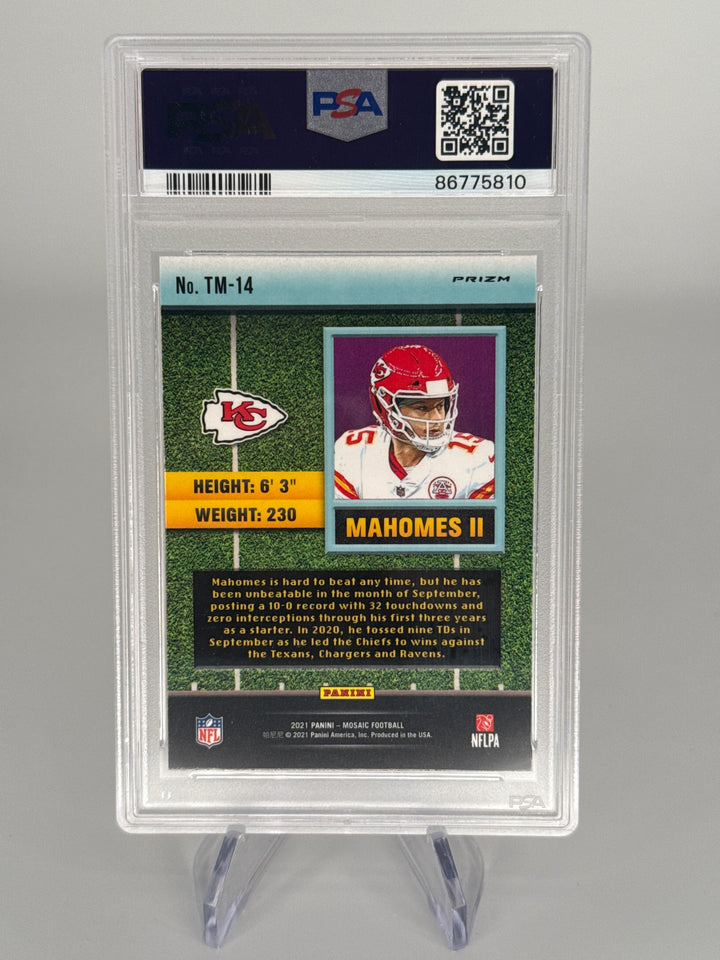 Patrick Mahomes 2021 Panini Mosaic Touchdown Masters Mosaic, PSA 9 Mint