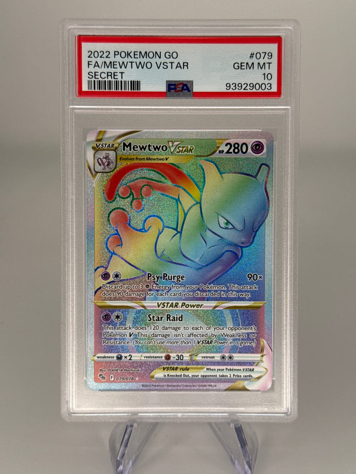 Pokemon TCG Mewtwo VSTAR Pokemon Go Secret Rare, 079/078, PSA 10 Gem Mint