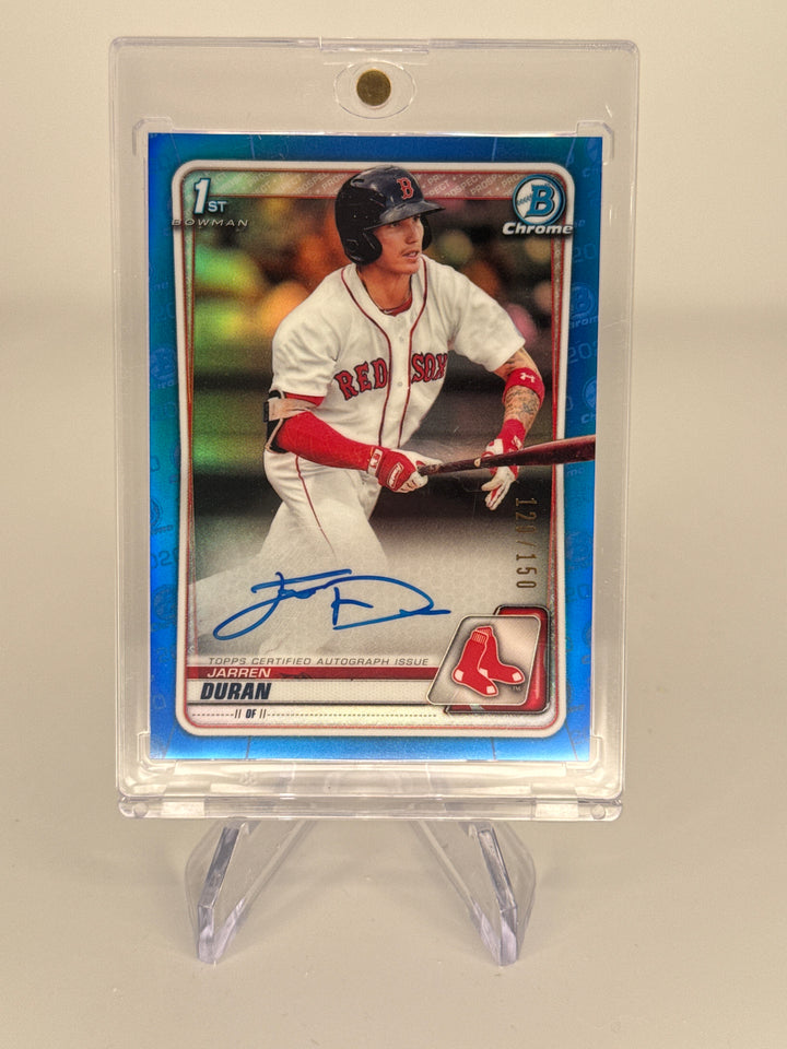 Jarren Duran 2020 Bowman Chrome Blue Refractor 1st Auto, 120/150
