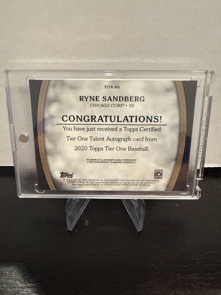 Ryne Sandberg 2020 Topps Tier One Talent Auto, 271/299