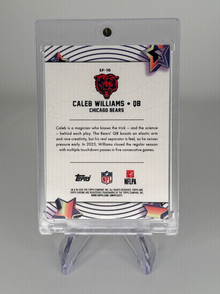 Caleb Williams 2025 Topps Chrome Cosmic Starfractor Orange, 06/25