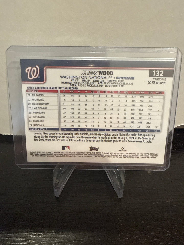 James Wood 2024 Topps Chrome Logofractor Aqua Rookie, 117/199