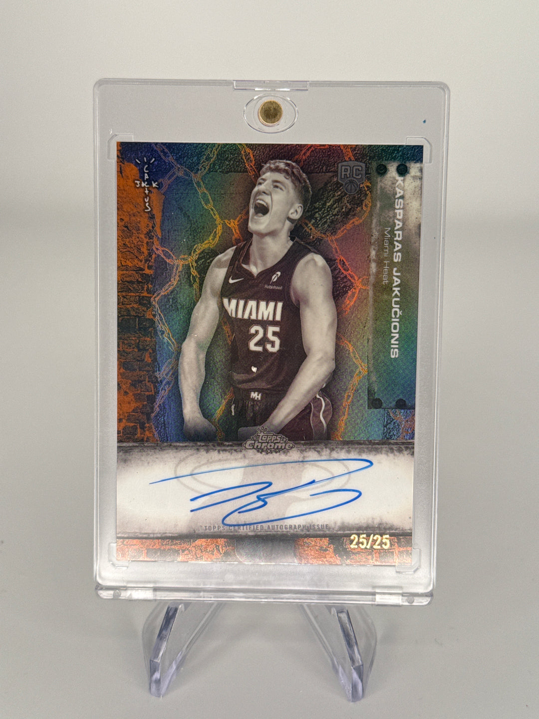 Kasparas Jakucionis 2026 Topps Chrome Cactus Jack Orange Refractor Rookie Auto, 25/25