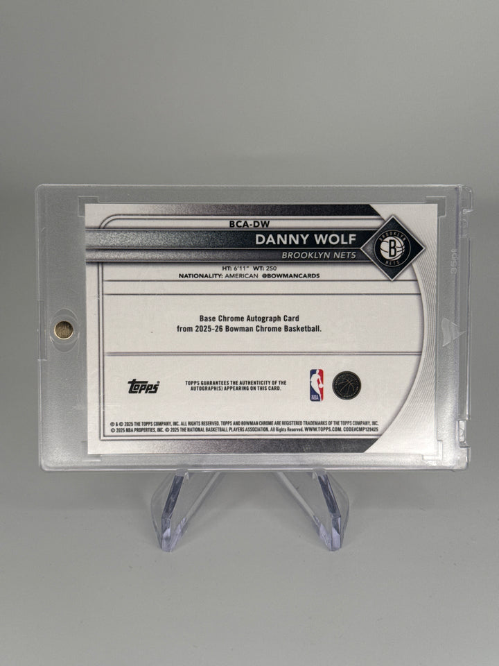 Danny Wolf 2025 Bowman Chrome Red Refractor Rookie Auto, 2/5