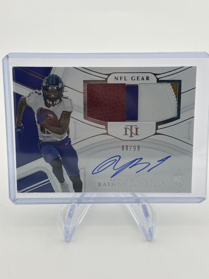 Rashod Bateman 2021 Panini National Treasures Rookie Patch Autograph Game Gear, 08/99