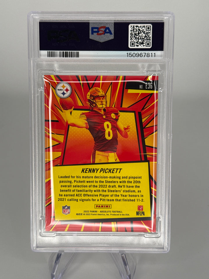Kenny Pickett 2022 Panini Absolute Explosive Gold SSP Case Hit Rookie, 05/10, PSA 9 Mint