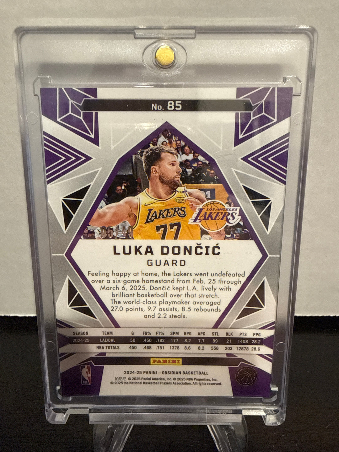 Luka Doncic 2024 Panini Obsidian Pink Flood, 05/49