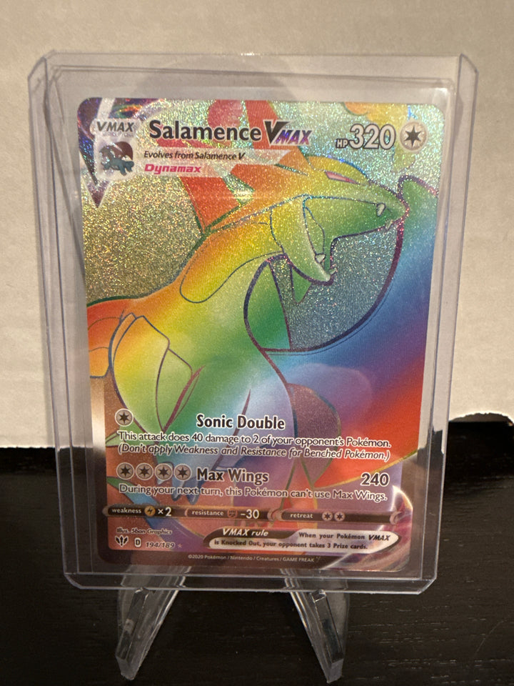 Pokemon TCG 2020 Salamence VMax Darkness Ablaze Rainbow Secret Rare, 194/189