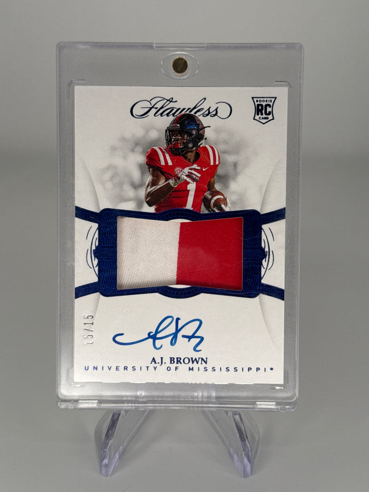 AJ Brown 2019 Panini Flawless Collegiate Rookie Patch Auto Sapphire, 15/15
