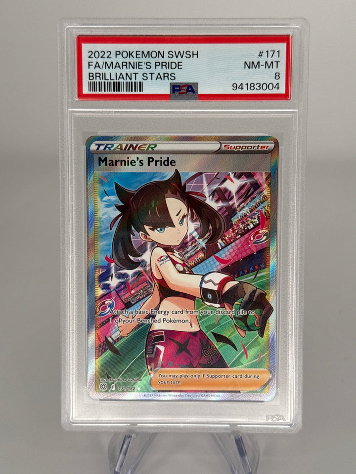 Pokemon TCG 2022 Marnie's Pride Brilliant Stars Full Art Trainer, 171/172, PSA 8