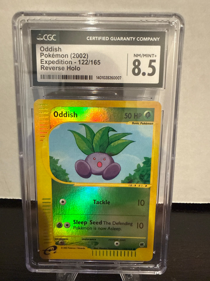 Pokemon TCG 2002 Oddish Expedition Reverse Holo, 122/165, CGC 8.5