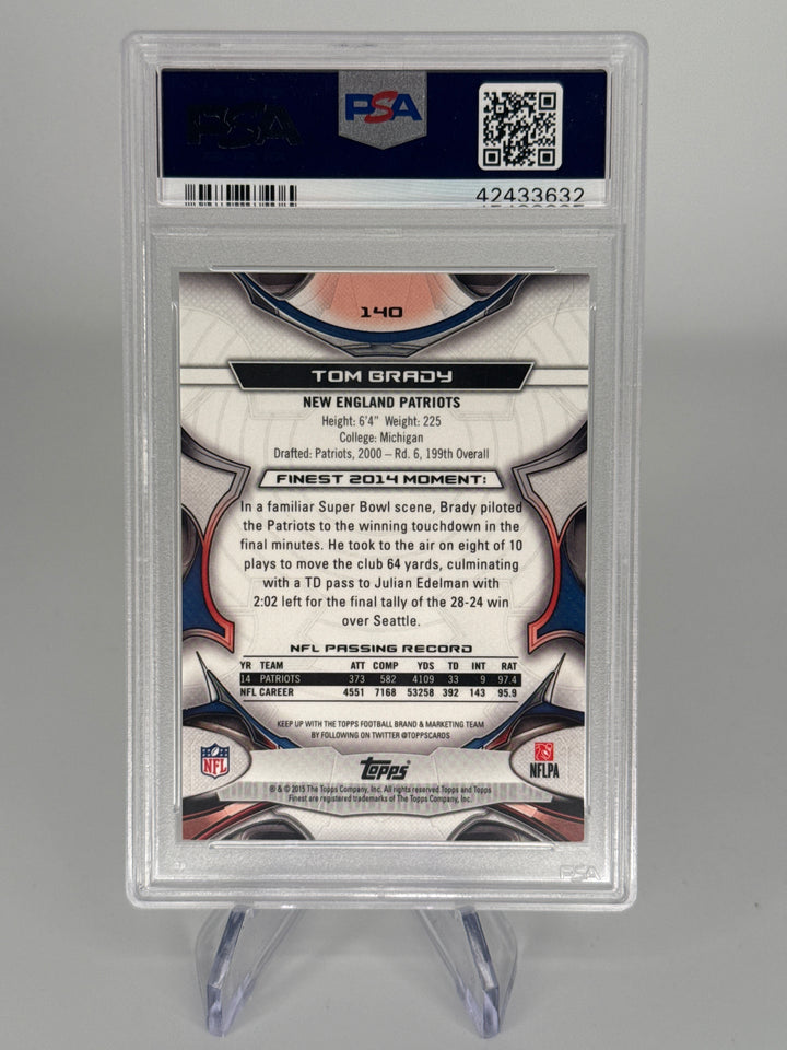 Tom Brady 2015 Topps Finest Red Refractor, 34/99, PSA 10 Gem Mint